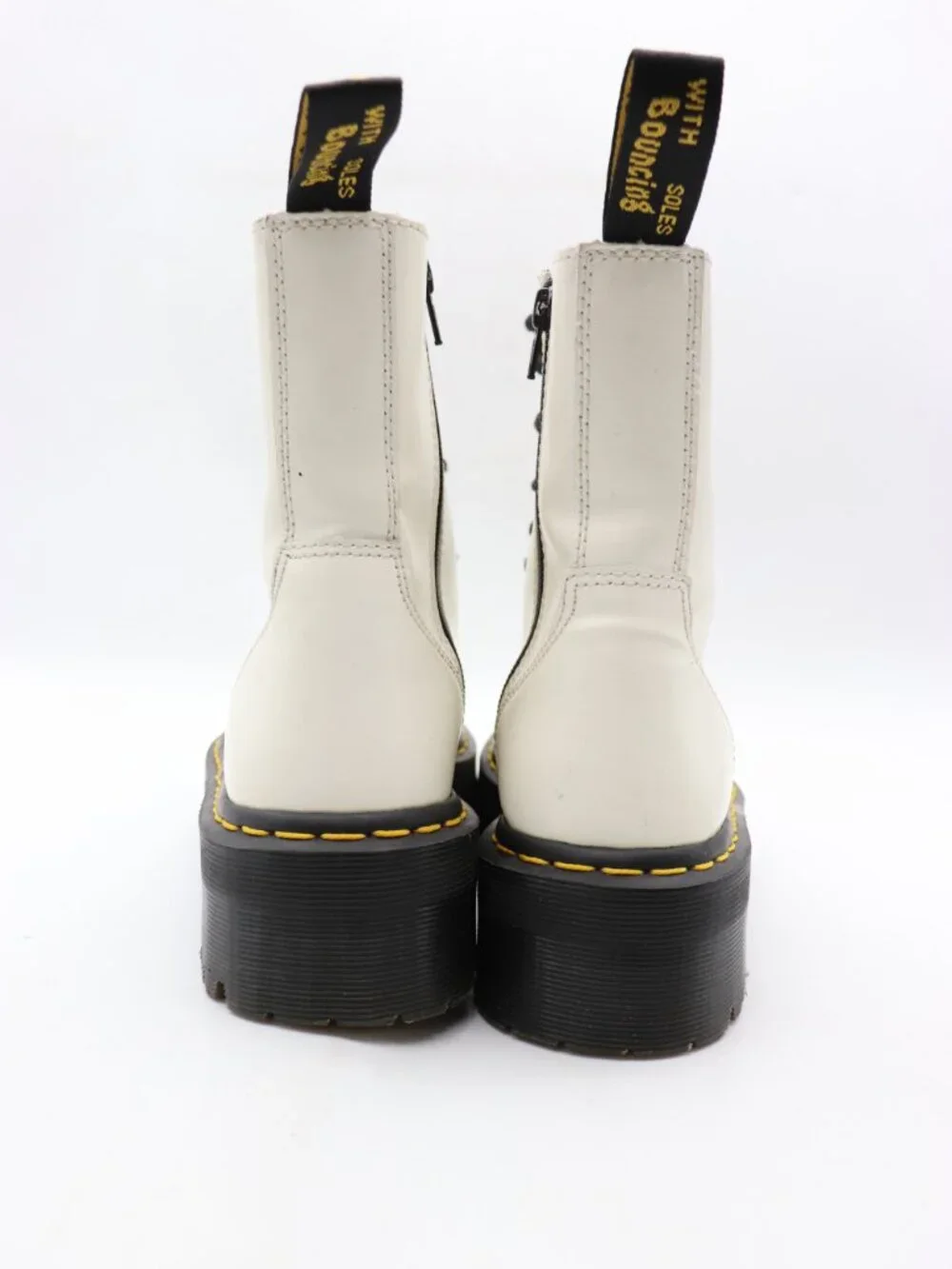 Doc Dr Martens Jadon Women's Size 8 Lace Up Side Zip Platform Boots White